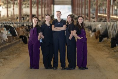 Group photo of the 2025 Palpation Team for the Virginia-Maryland College of Veterinary Medicine. The team photo was taken at Kentland Farms owned by Virginia Tech.