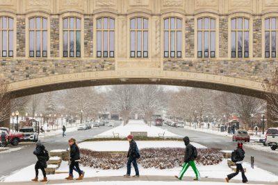 Snowy first day of spring semester.