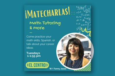 Matecharlas Math Tutoring and More with Fanny Jasso Tuesdays 1-1:55pm